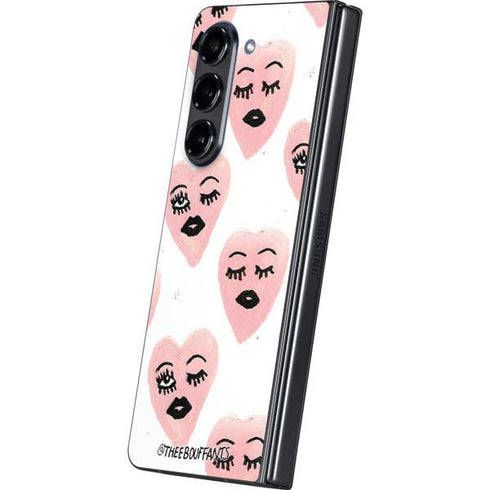 Bouffants and Broken Hearts Winking Hearts Galaxy Z Fold5 5G Skin